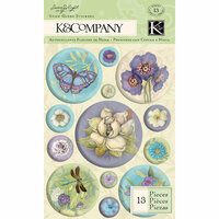 K and Company - Botanical Collection - 3 Dimensional Stickers with Glitter Accents - Snow Globe