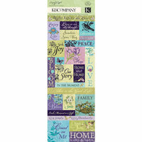 K and Company - Botanical Collection - Embossed Stickers with Glitter Accents - Words and Phrases