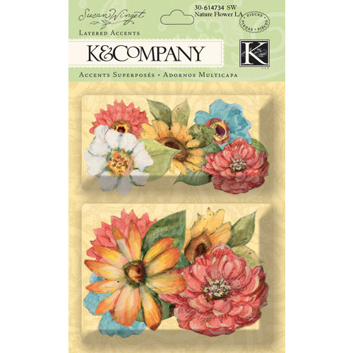 K and Company - Nature Collection - Layered Accents with Glitter Accents - Flower