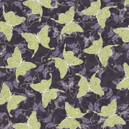 K and Company - Botanical Collection - 12 x 12 Paper - Purple Moth