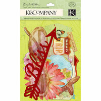 K and Company - Around the World Collection - Die Cut Cardstock and Acetate Pieces with Glitter Accents