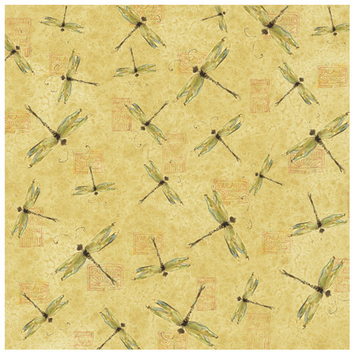 K and Company - Nature Collection - 12 x 12 Paper with Glitter Accents - Dragonfly