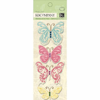 K and Company - Watercolor Bouquet Collection - Fabric Art with Gem Accents - Butterfly