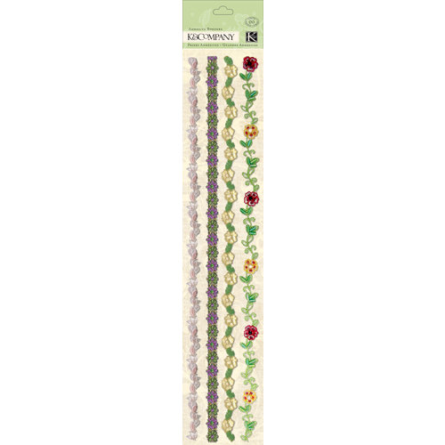K and Company - Watercolor Bouquet Collection - Adhesive Borders - Specialty