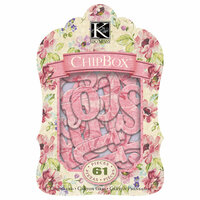 K and Company - Watercolor Bouquet Collection - Chipboard Box with Glitter Accents - Alphabet