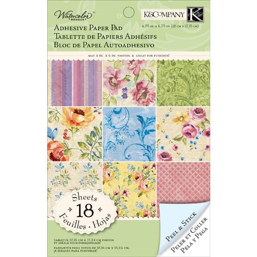 K and Company - Watercolor Bouquet Collection - Adhesive Paper Pad