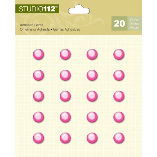 K and Company - Studio 112 Collection - Adhesive Gems - Pink Circle