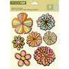 K and Company - Studio 112 Collection - Adhesive Chipboard with Glitter Accents - Flower