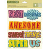 K and Company - Studio 112 Collection - Adhesive Chipboard with Glitter Accents - Word