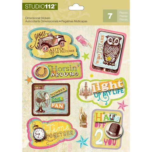 K and Company - Studio 112 Collection - 3 Dimensional Stickers - Sayings