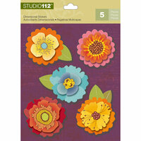 K and Company - Studio 112 Collection - 3 Dimensional Stickers - Flower
