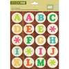 K and Company - Studio 112 Collection - Die Cut Stickers with Foil Accents - Alphabet - Bright Circle