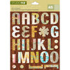 K and Company - Studio 112 Collection - Die Cut Stickers with Foil Accents - Alphabet - Bright Graffiti