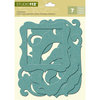 K and Company - Studio 112 Collection - Glitter Chipboard Pieces - Blue Frames and Corners