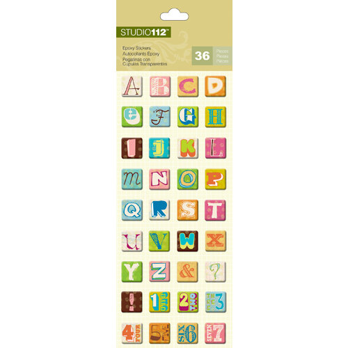 K and Company - Studio 112 Collection - Epoxy Stickers - Alphabet