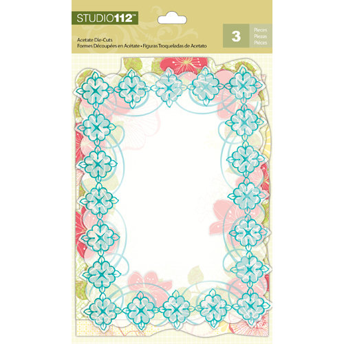 K and Company - Studio 112 Collection - Die Cut Acetate Pieces - Decorative Floral