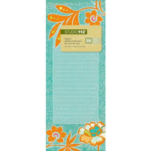 K and Company - Studio 112 Collection - 3 x 8 Notepad - Orange Floral