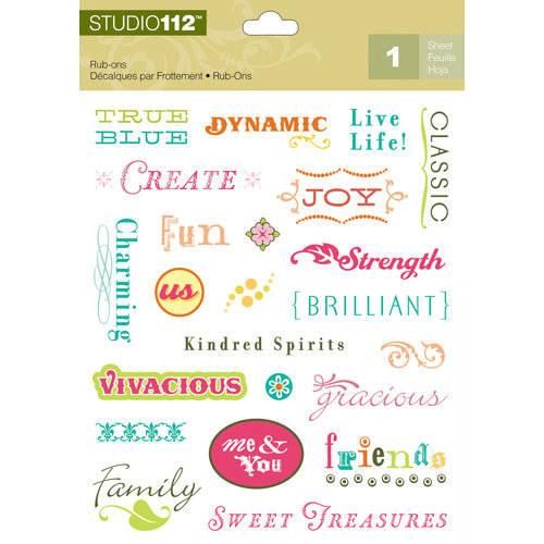 K and Company - Studio 112 Collection - Rub Ons - Word