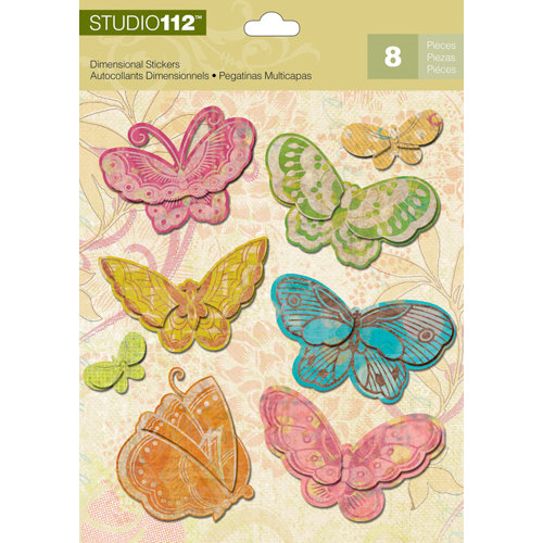 K and Company - Studio 112 Collection - 3 Dimensional Stickers - Candy Butterfly
