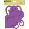 K and Company - Studio 112 Collection - Glitter Chipboard Pieces - Purple Hearts