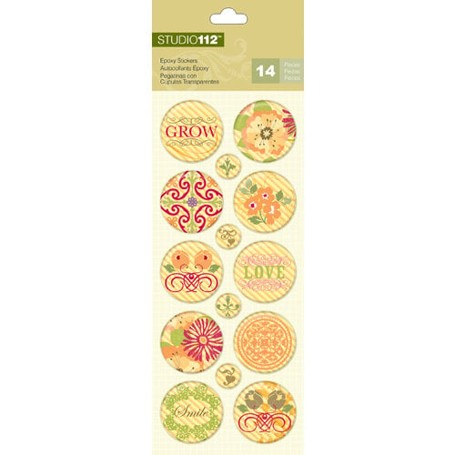 K and Company - Studio 112 Collection - Epoxy Stickers - Floral