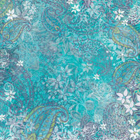 K and Company - Abrianna Collection - 12 x 12 Paper with Foil Accents - Blue Paisley