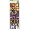 K and Company - Ghostly Greetings Collection - Halloween - Adhesive Chipboard with Glitter Accents - Word