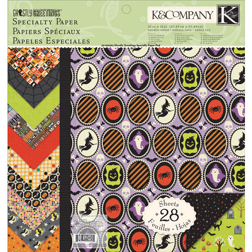 K and Company - Ghostly Greetings Collection - Halloween - 12 x 12 Specialty Paper Pad