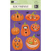 K and Company - Halloween Collection - Grand Adhesions with Glitter Accents - Jack-O-Lantern