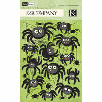 K and Company - Halloween Collection - Rub Ons with Glitter Accents - Spider