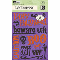 K and Company - Halloween Collection - Glitter Stickers - Word