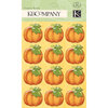 K and Company - Fall Collection - Clearly Yours - Epoxy Stickers with Glitter Accents - Pumpkin