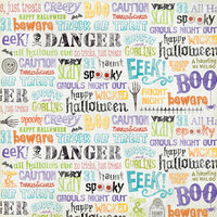 K and Company - Halloween Collection - 12 x 12 Paper - Word