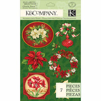 K and Company - Visions of Christmas Collection - Clearly Yours - Epoxy Stickers - Flower