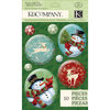 K and Company - Visions of Christmas Collection - 3 Dimensional Stickers with Glitter Accents - Snowmen Snow Globe