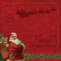 K and Company - Visions of Christmas Collection - 12 x 12 Paper with Foil Accents - Santa