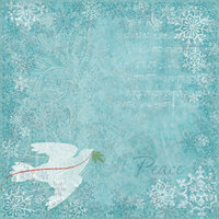 K and Company - Visions of Christmas Collection - 12 x 12 Paper - Dove
