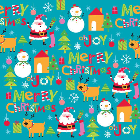 K and Company - Very Merry Collection - Christmas - 12 x 12 Paper with Glitter Accents - Christmas Icon