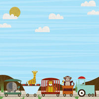K and Company - Actopus to Zelephant Collection - 12 x 12 Paper - Train, CLEARANCE