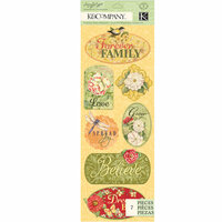 K and Company - Meadow Collection - Adhesive Chipboard - Word and Icon