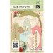 K and Company - Beyond Postmarks Collection - Die Cut Cardstock Pieces with Varnish Accents - Floral