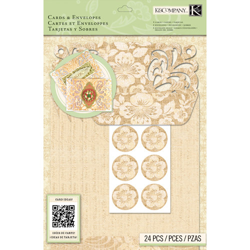 K and Company - Beyond Postmarks Collection - Die Cut Cards and Envelopes - Floral