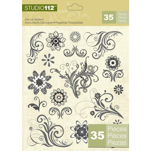 K and Company - Studio 112 Collection - Die Cut Stickers - Swirl