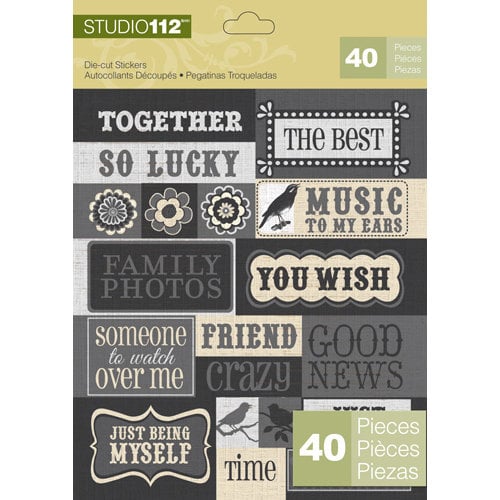 K and Company - Studio 112 Collection - Die Cut Stickers - Sayings