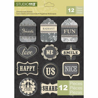 K and Company - Studio 112 Collection - 3 Dimensional Stickers - Word
