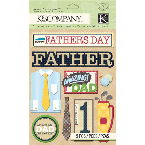 K and Company - Grand Adhesions with Glitter and Varnish Accents - Father's Day