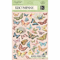 K and Company - Floral Collection - Pillow Stickers - Butterfly