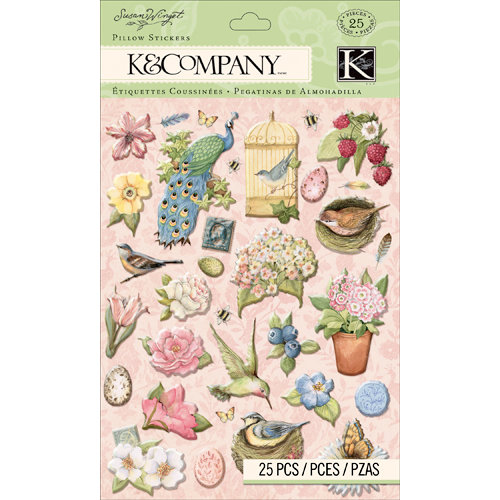 K and Company - Floral Collection - Pillow Stickers - Icons