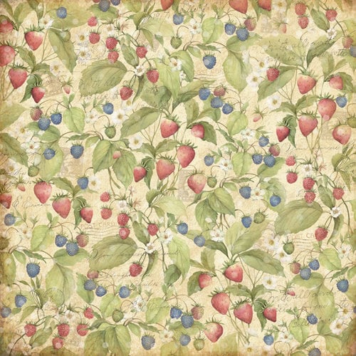 K and Company - Floral Collection - 12 x 12 Paper - Berries