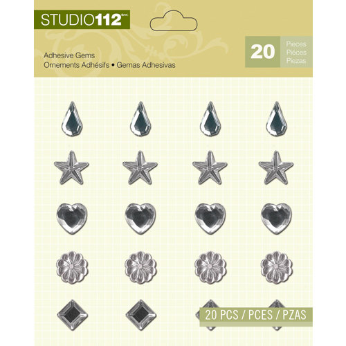 K and Company - Studio 112 Collection - Adhesive Gems - Clear Assortment